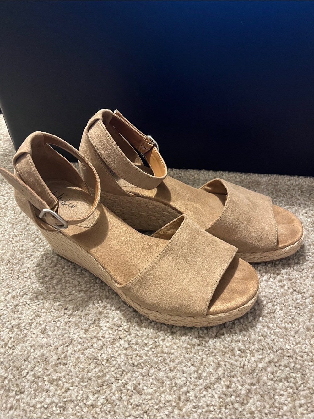 Style & Co. Tan Suede Espadrille Wedge Sandals